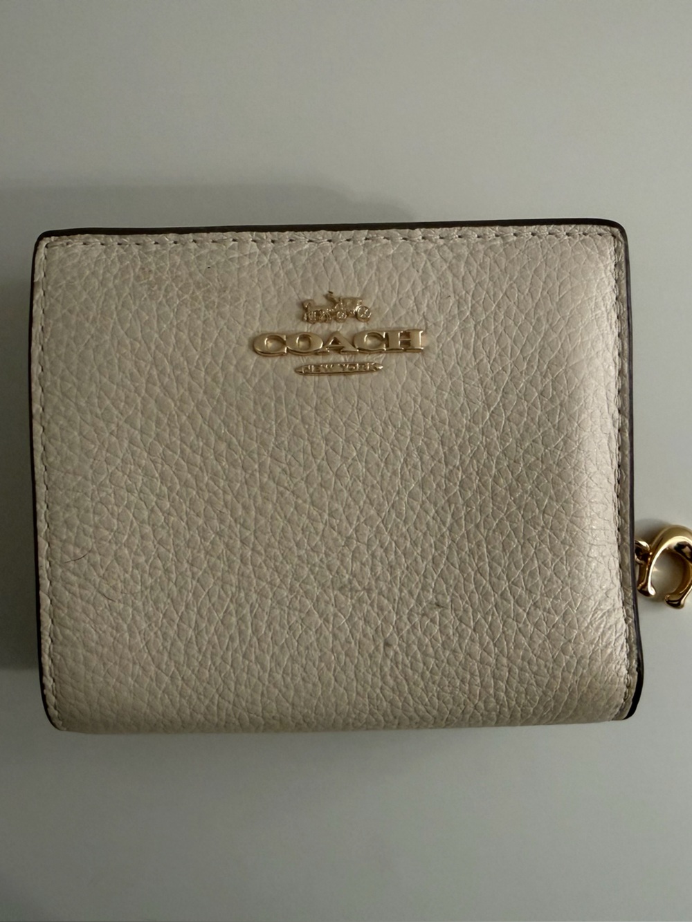 COACH White Pebbled Leather Wallet and Crossbody